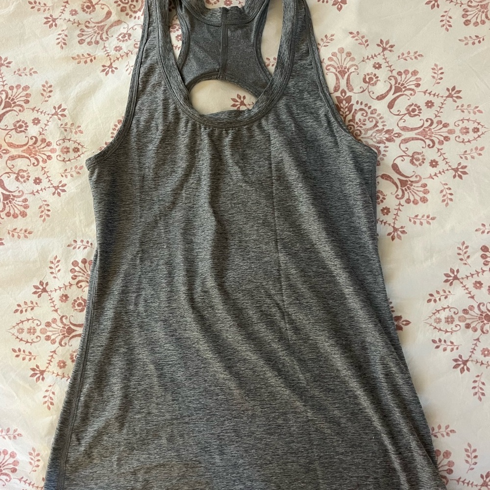 Athleta Gray Cut Out Fitted Tank Top
